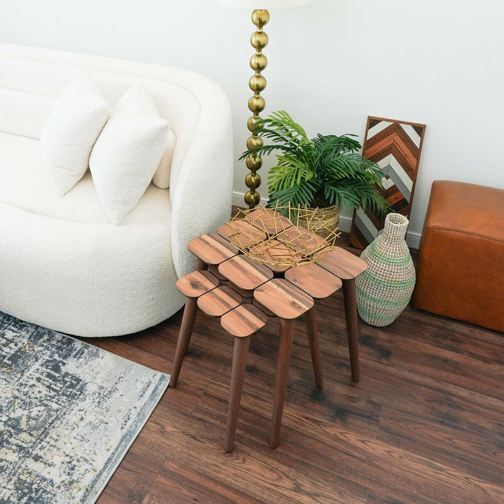 Hilson Walnut Nesting Table.