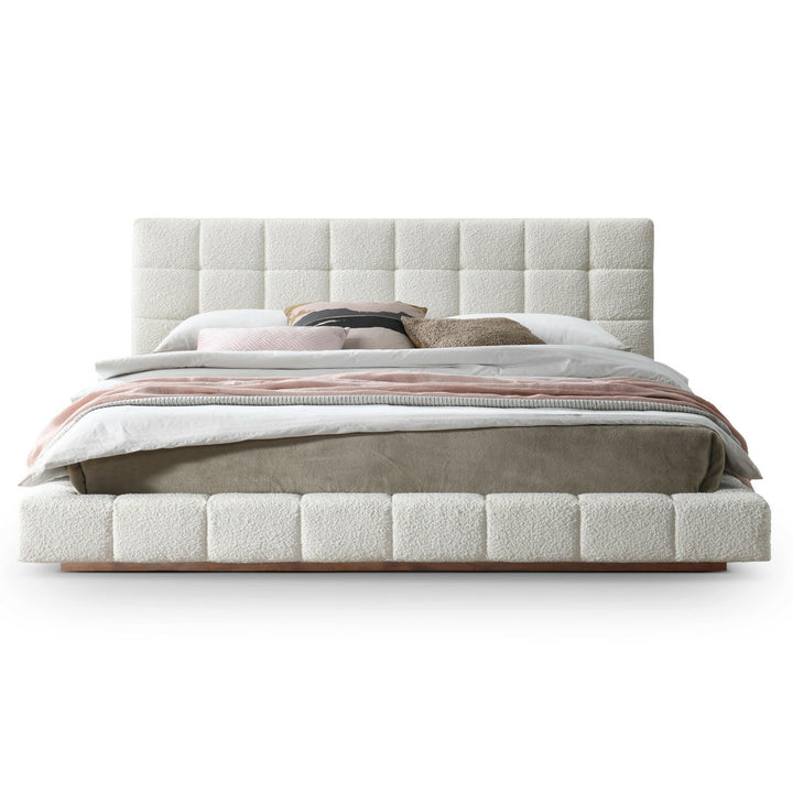 Hudson Ivory Boucle King Bed.