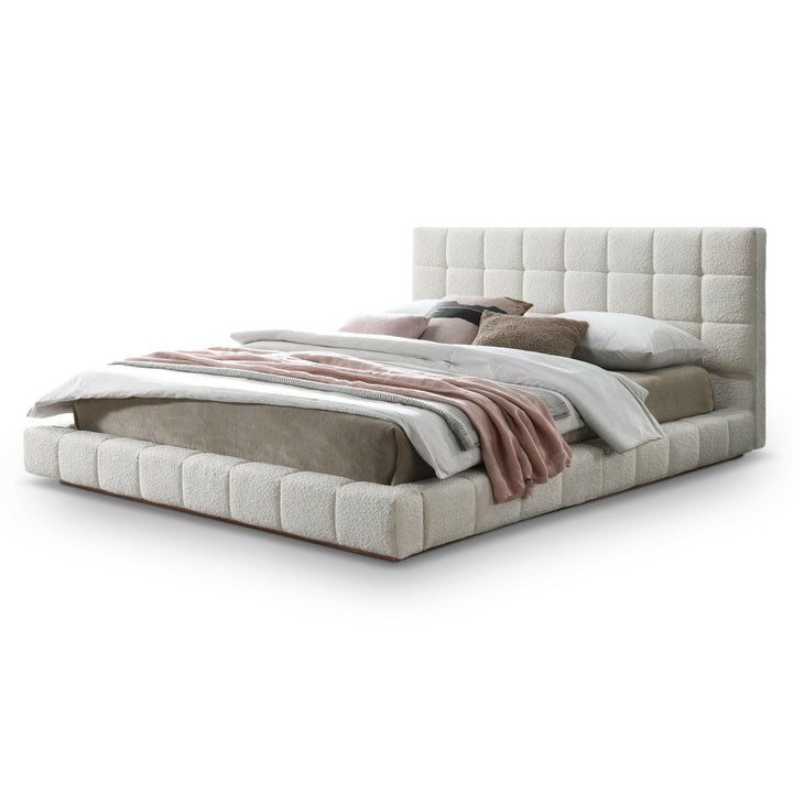 Hudson Ivory Boucle Queen Bed.