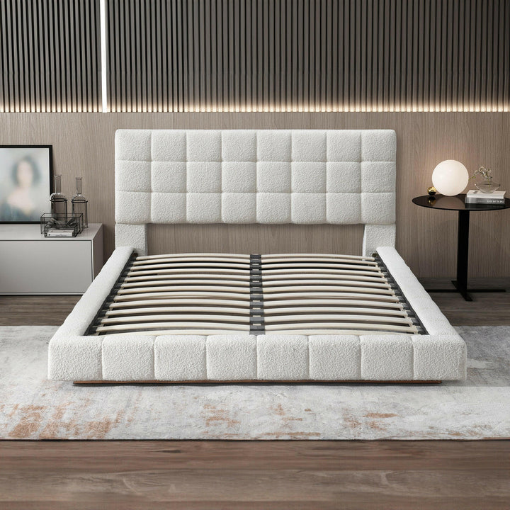 Hudson Ivory Boucle Queen Bed.