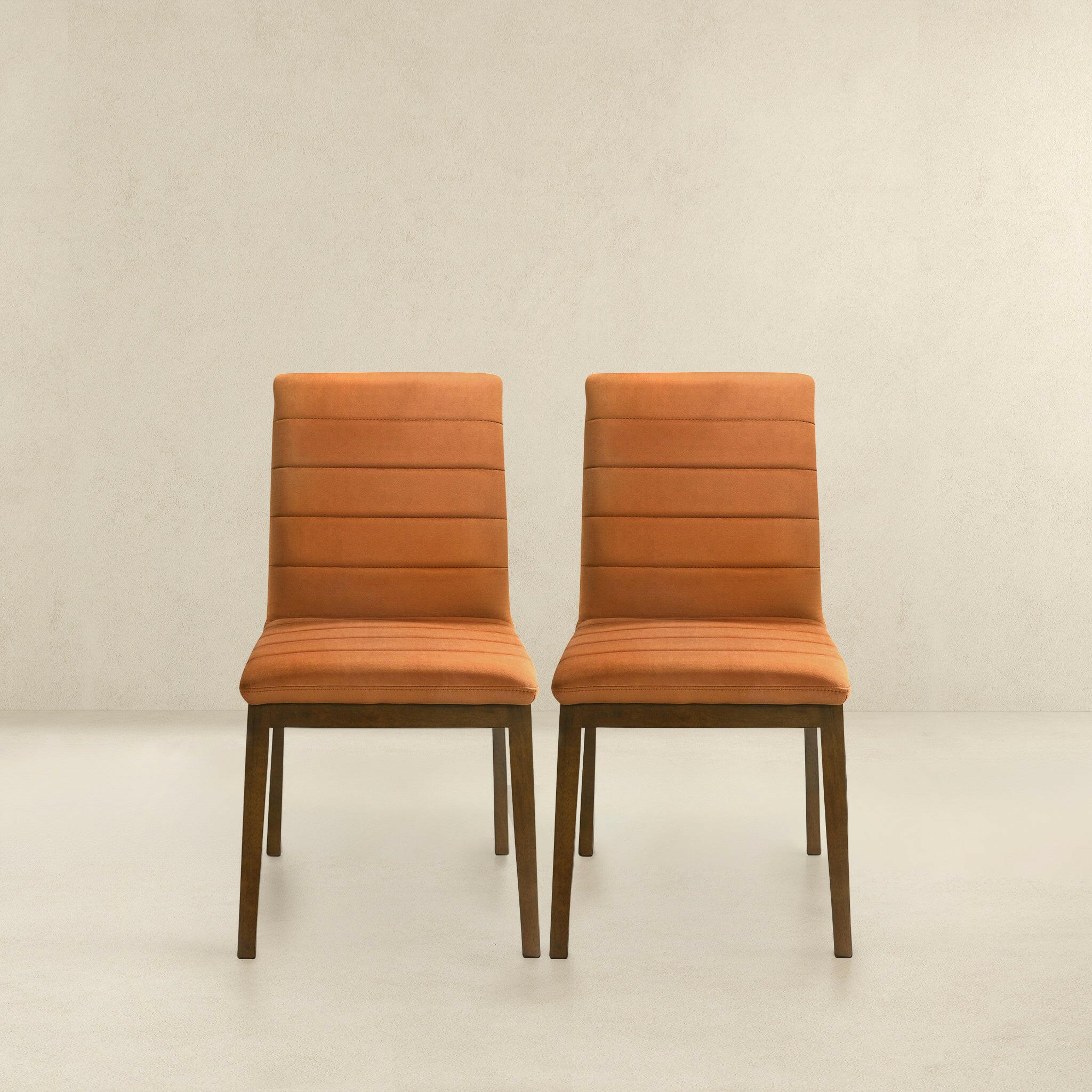 Ines Burnt Orange Velvet Dining Chair (Set Of 2).