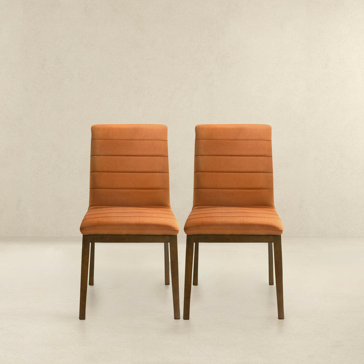 Ines Burnt Orange Velvet Dining Chair (Set Of 2).