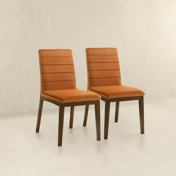 Ines Burnt Orange Velvet Dining Chair (Set Of 2).