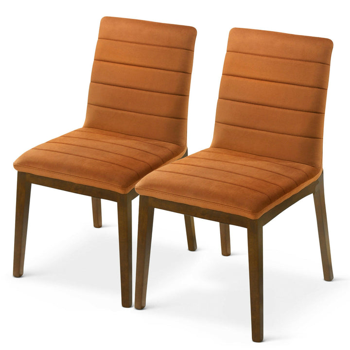 Ines Burnt Orange Velvet Dining Chair (Set Of 2).