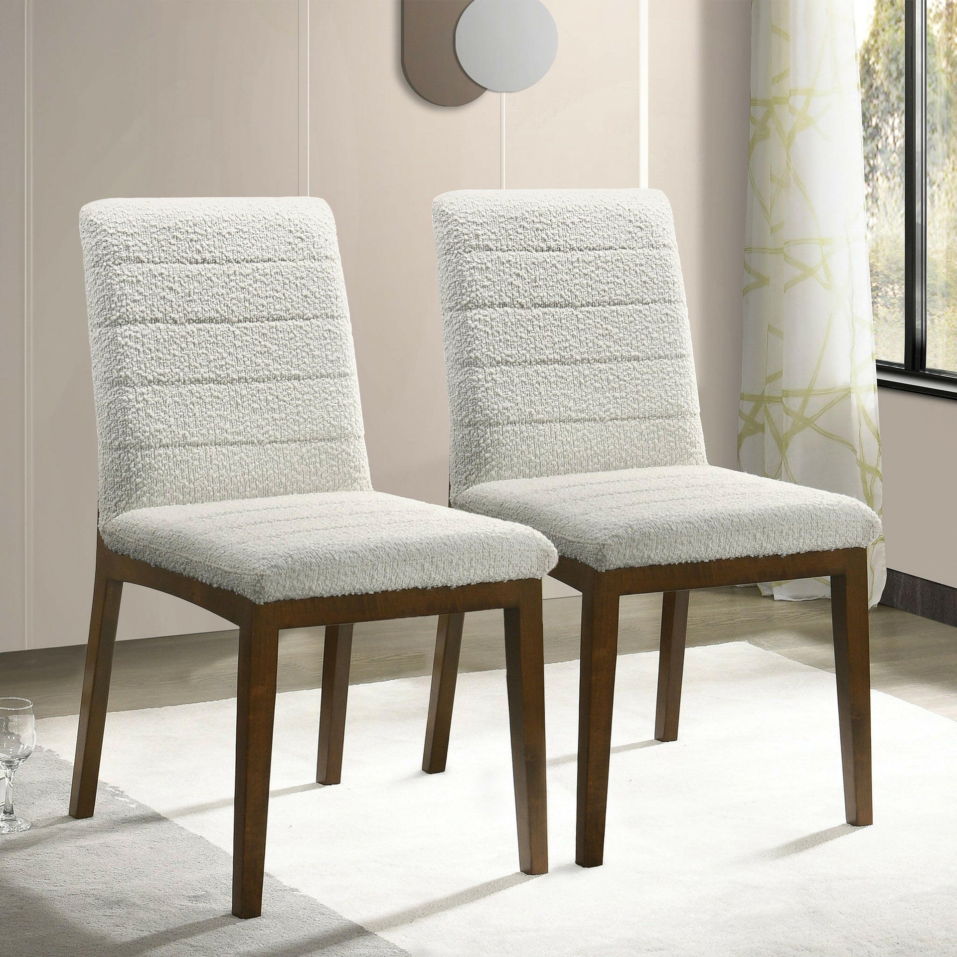 Ines White Boucle Dining Chair (Set Of 2).