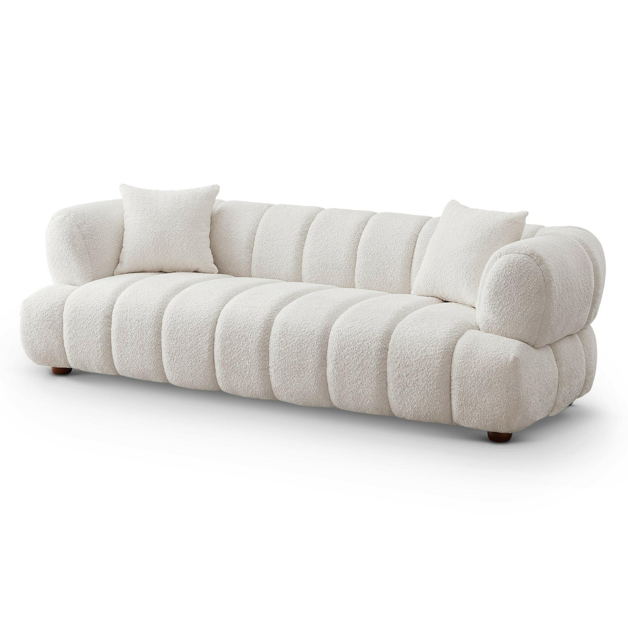 Jasmin 89.7" Cream Boucle Sofa.