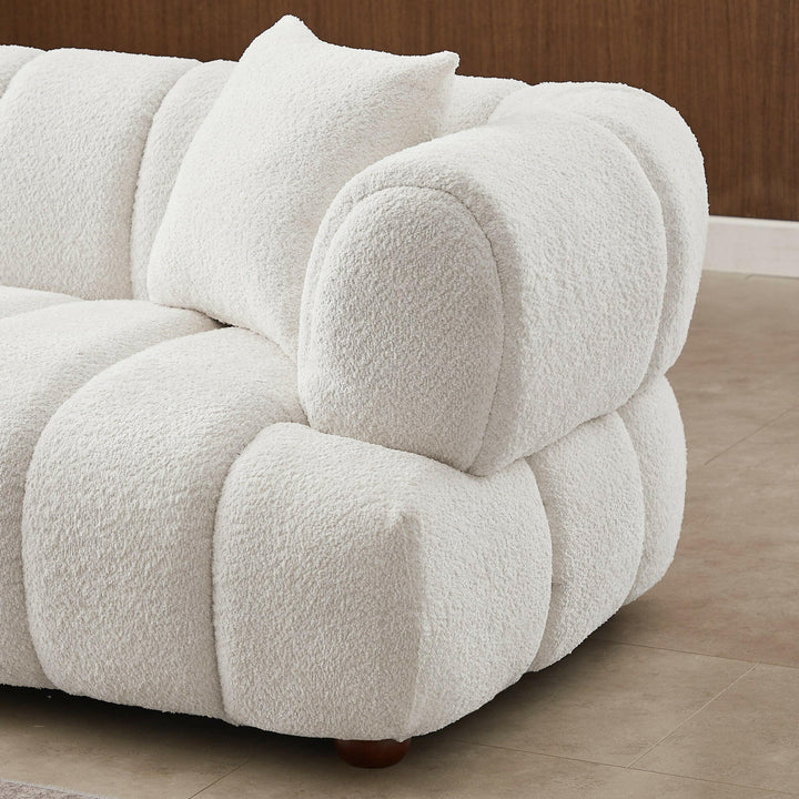 Jasmin 89.7" Cream Boucle Sofa.