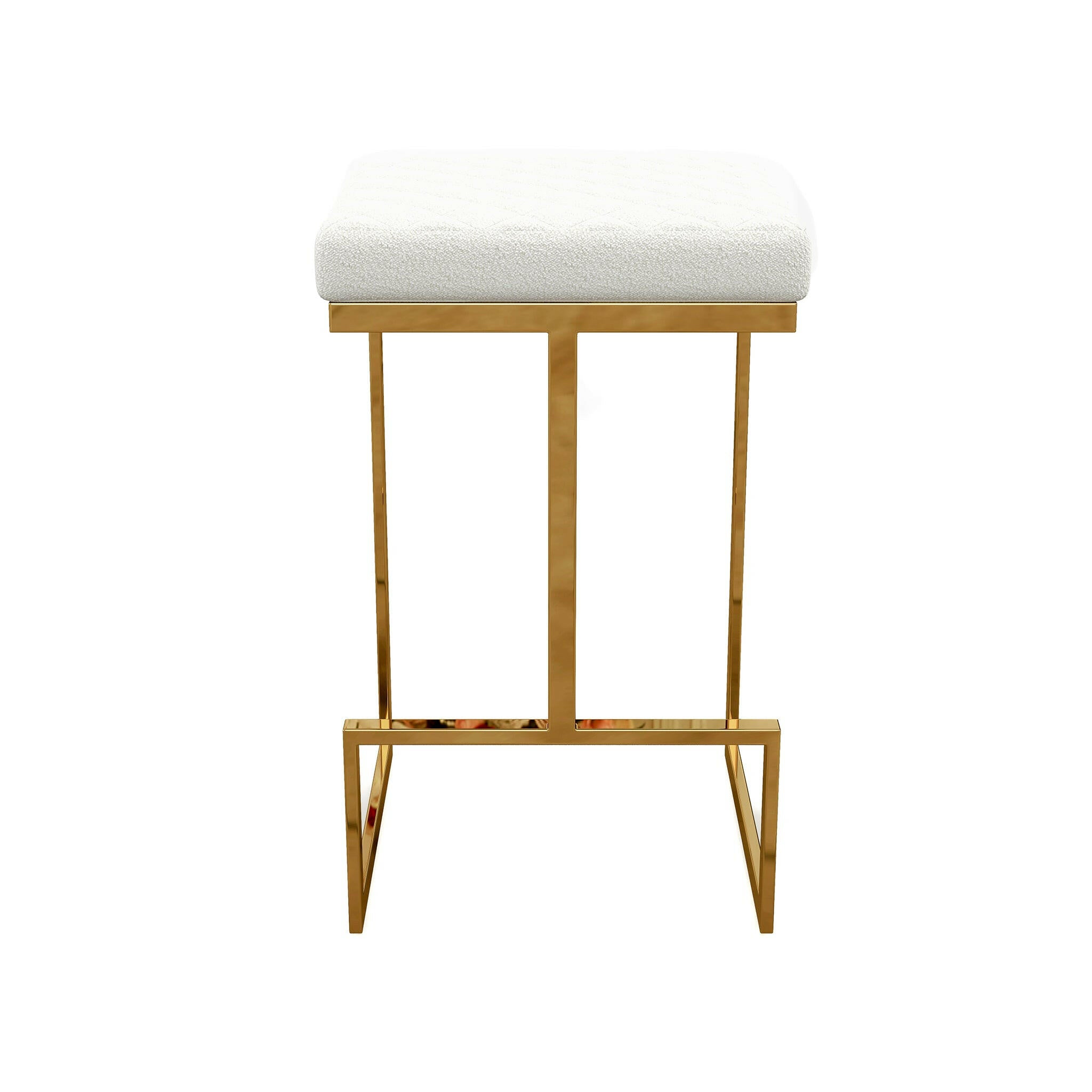 Joel Mid Century Modern Luxury Upholstered Stool.