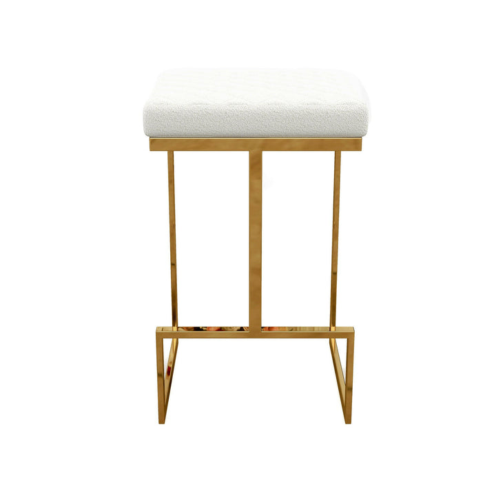 Joel Mid Century Modern Luxury Upholstered Stool.