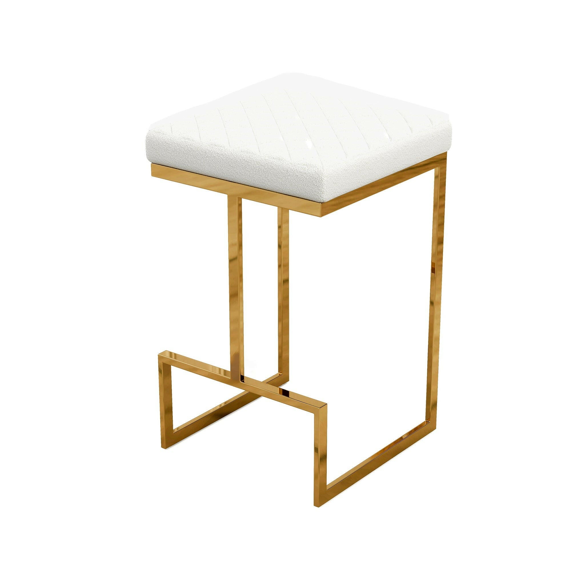 Joel Mid Century Modern Luxury Upholstered Stool.