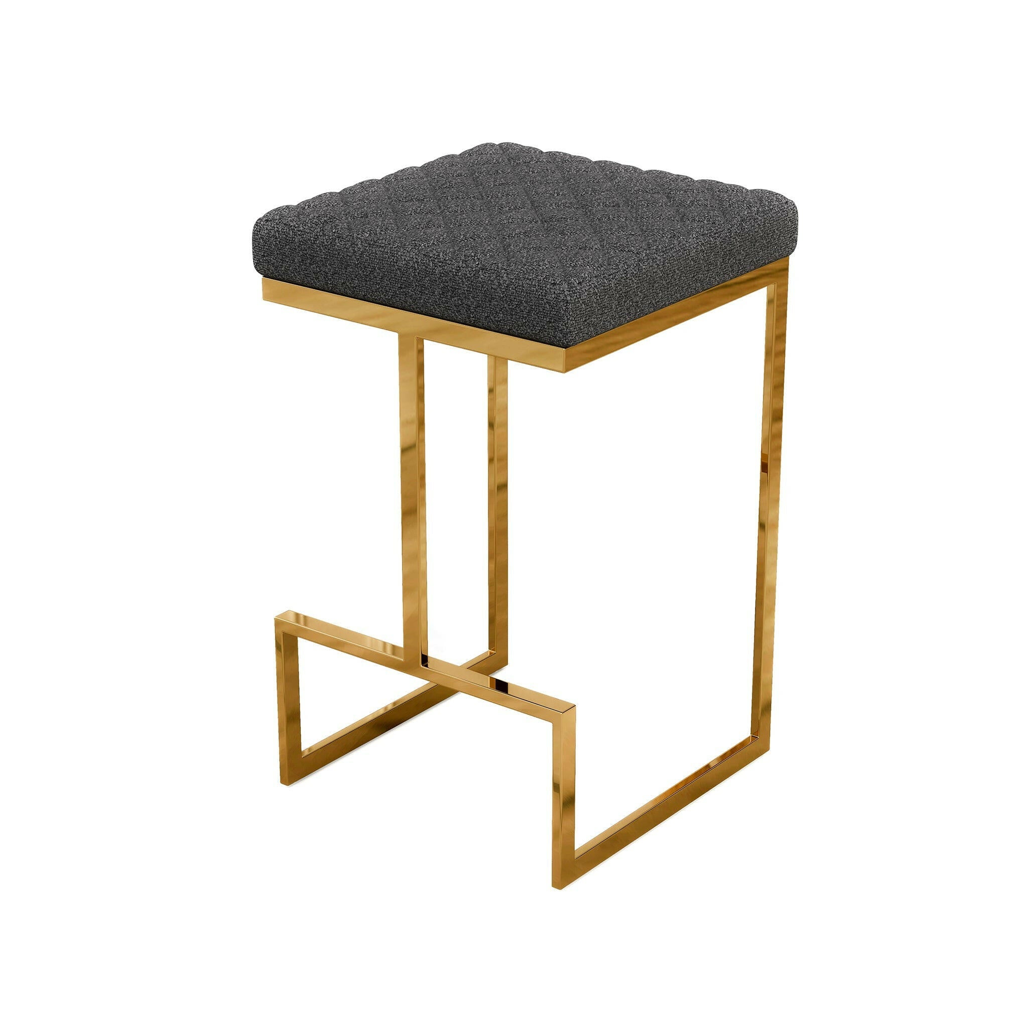 Joel Mid Century Modern Luxury Upholstered Stool.