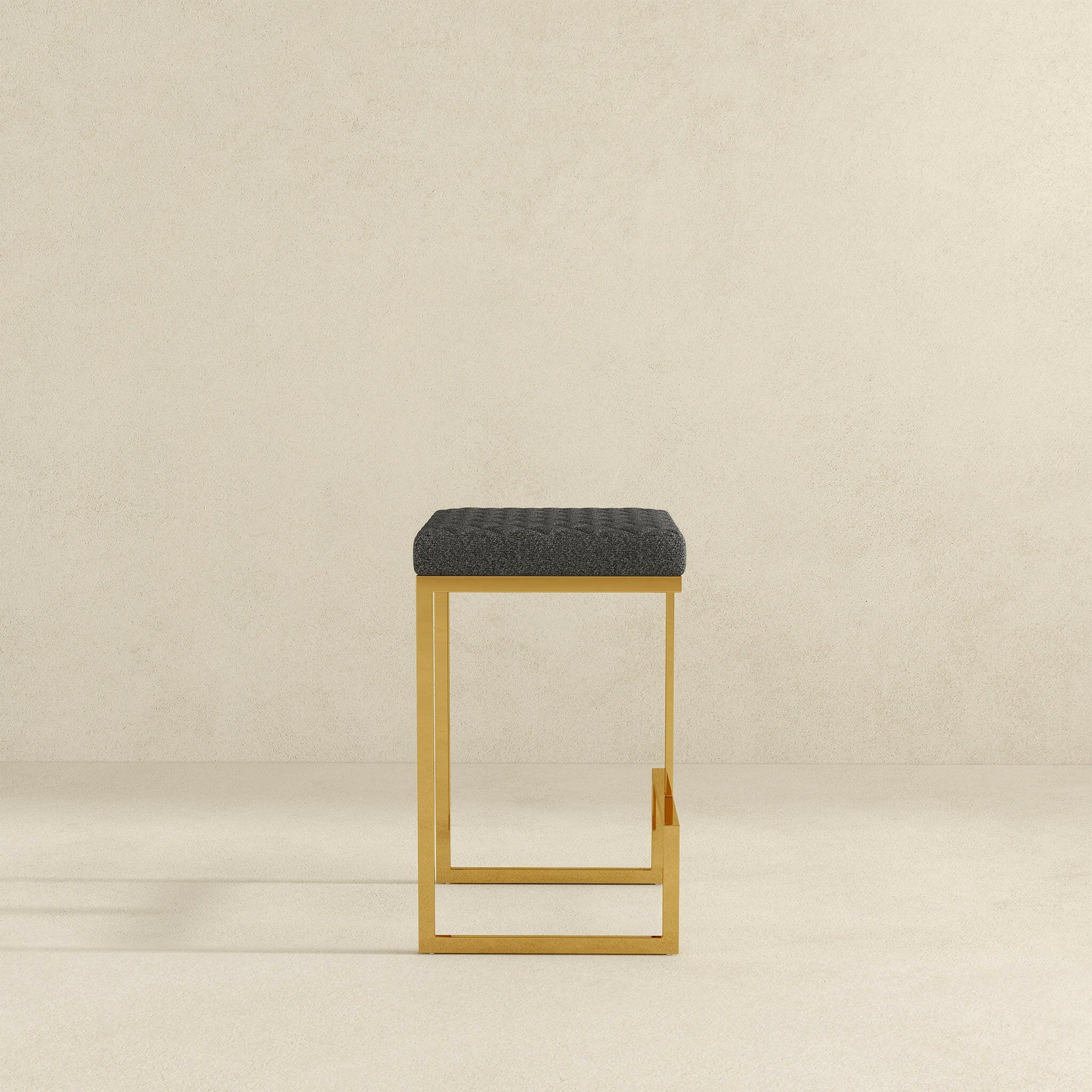 Joel Mid Century Modern Luxury Upholstered Stool.