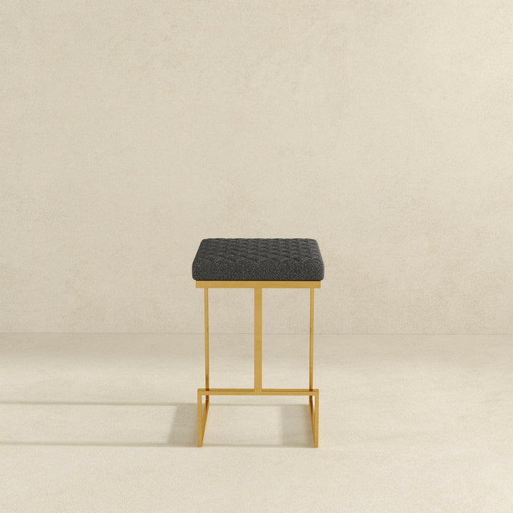 Joel Mid Century Modern Luxury Upholstered Stool.