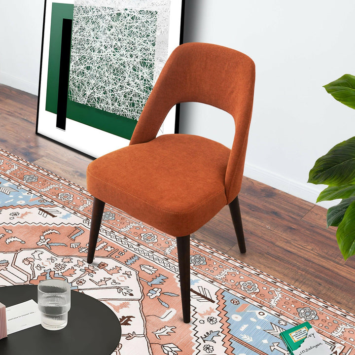 Juliana Mid Century Modern Burnt Orange Fabric Dining Chair (Set Of 2).