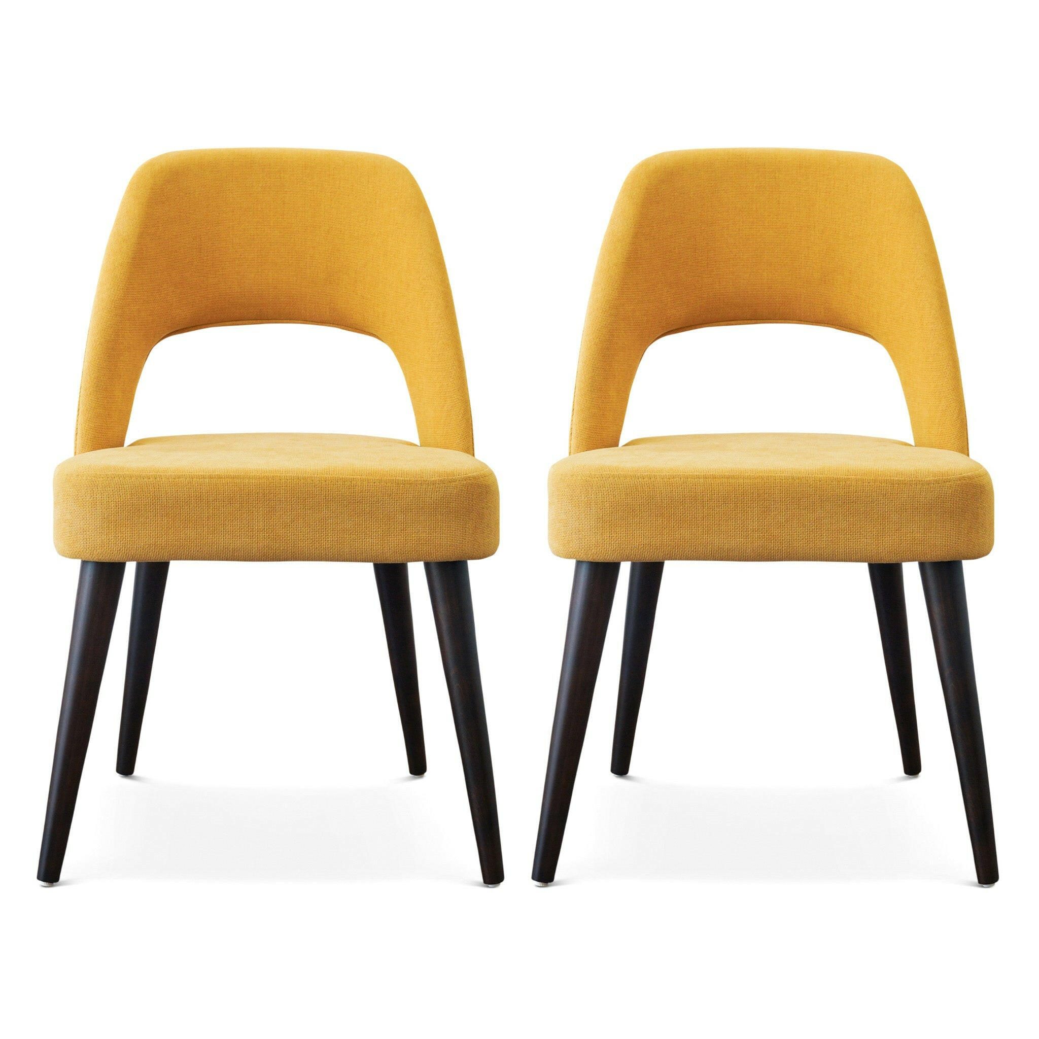 Juliana Mid Century Modern Yellow Fabric Dining Chair (Set Of 2).