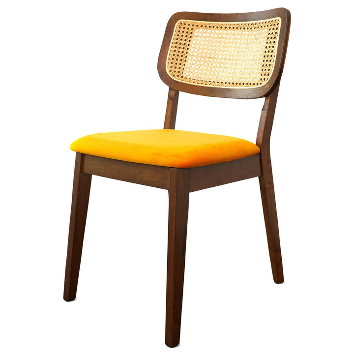 Kaden Orange Velvet Dining Chair (Set Of 2).