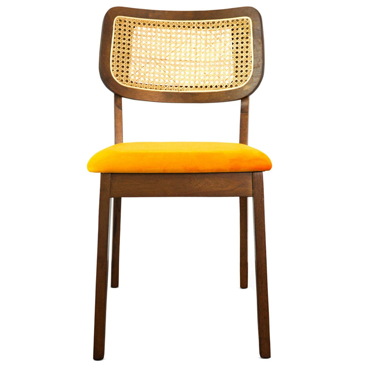 Kaden Orange Velvet Dining Chair (Set Of 2).