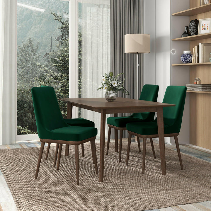 Kate Green Velvet Solid Wood Dining Chair (Set Of 2).