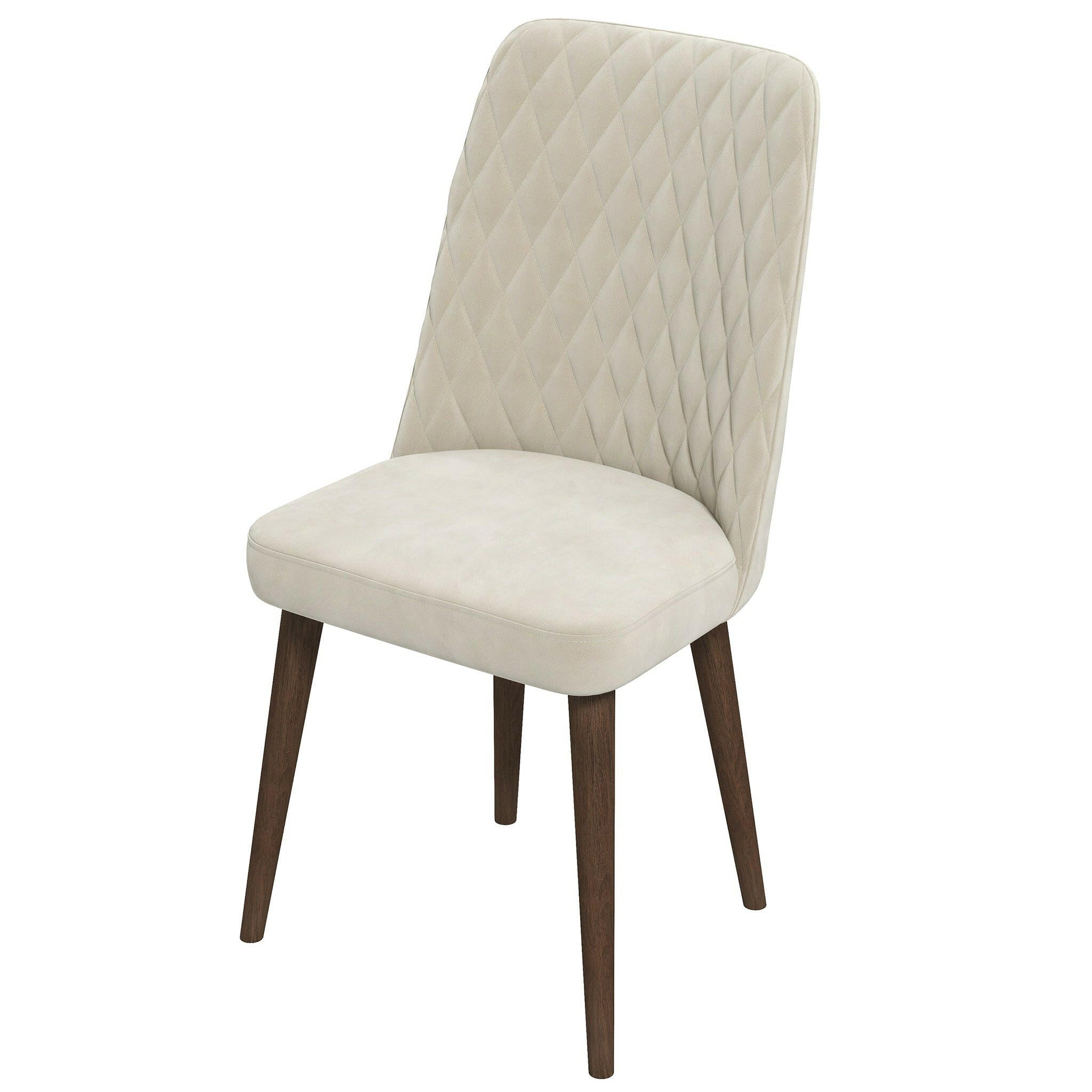 Katie Beige Velvet Dining Chair (Set Of 2).