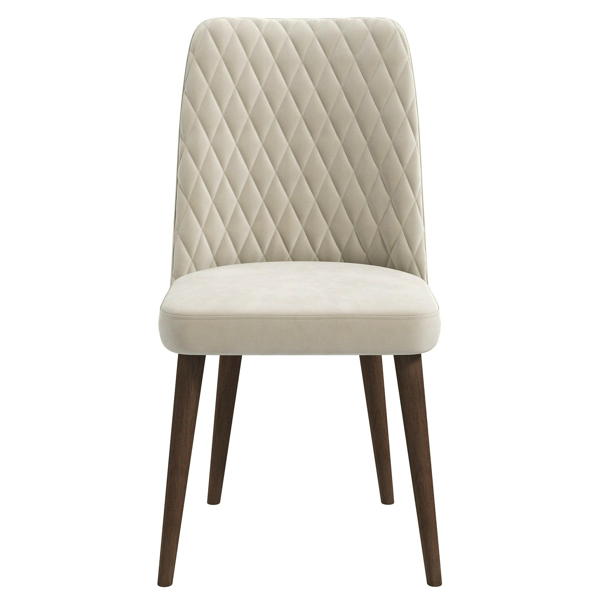 Katie Beige Velvet Dining Chair (Set Of 2).