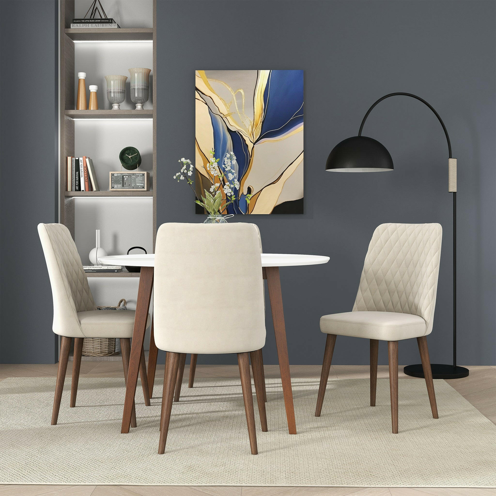 Katie Beige Velvet Dining Chair (Set Of 2).