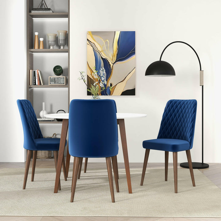 Katie Navy Blue Velvet Dining Chair (Set Of 2).