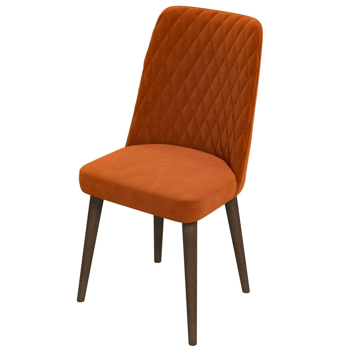 Katie Burnt Orange Velvet Dining Chair (Set Of 2).