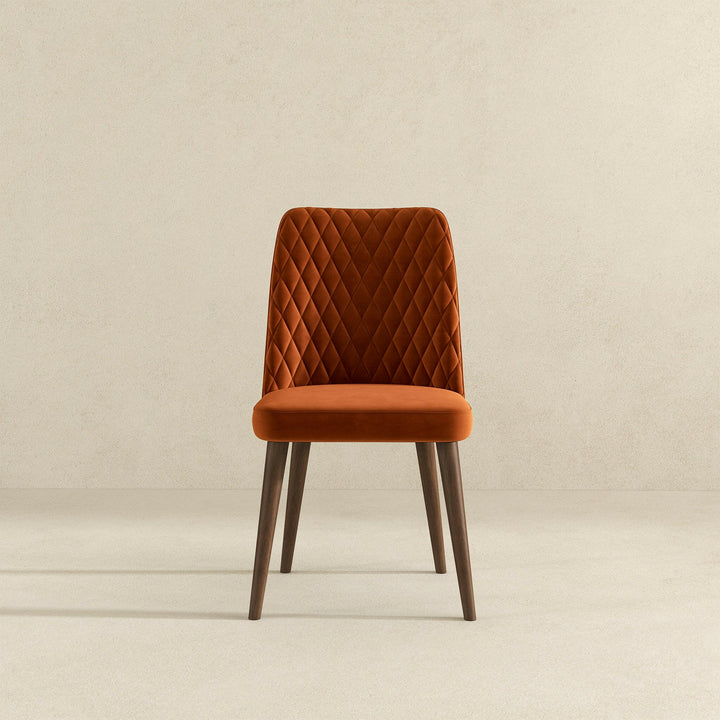 Katie Burnt Orange Velvet Dining Chair (Set Of 2).