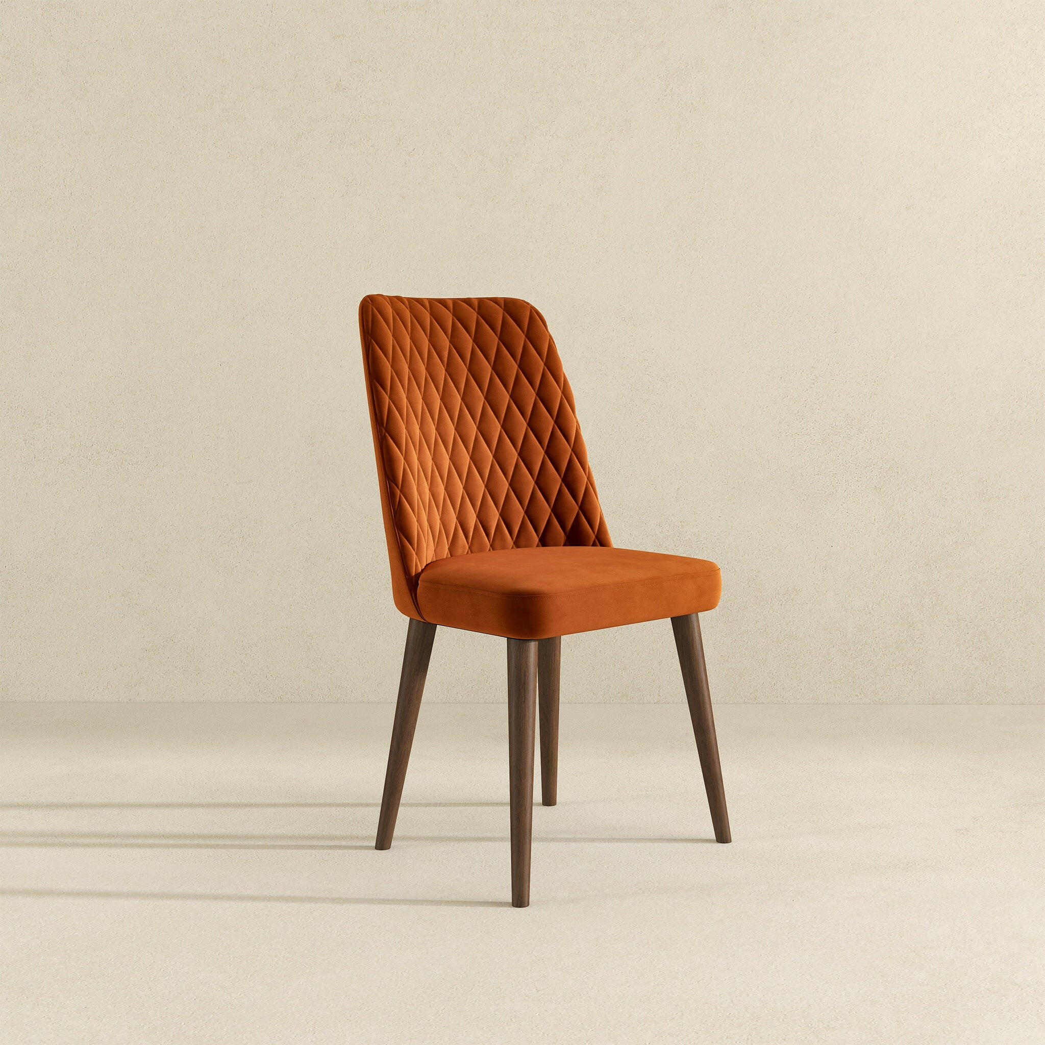 Katie Burnt Orange Velvet Dining Chair (Set Of 2).