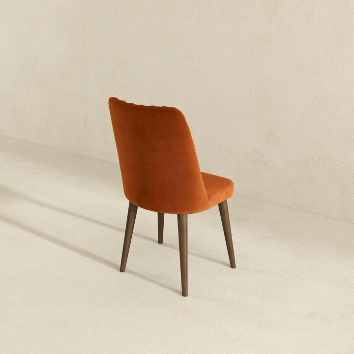 Katie Burnt Orange Velvet Dining Chair (Set Of 2).