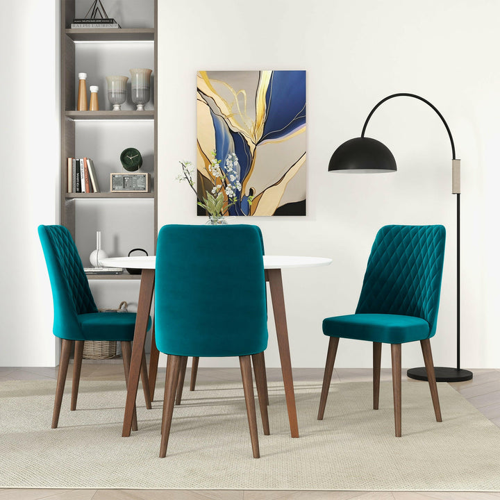 Katie Teal Velvet Dining Chair (Set Of 2).