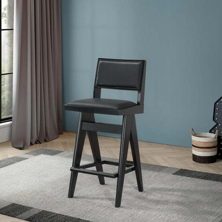 Keira Black PU Bar Stool (Set of 2).