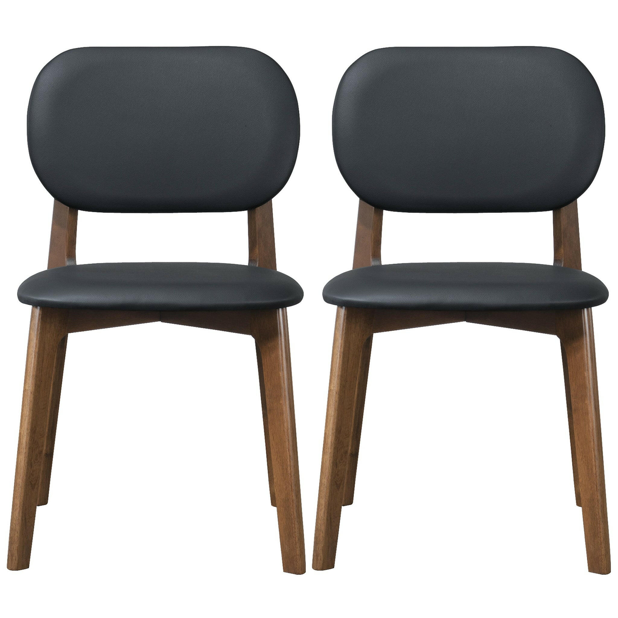 Kelsey Black Vegan Leather Dining Chair (Set Of 2).