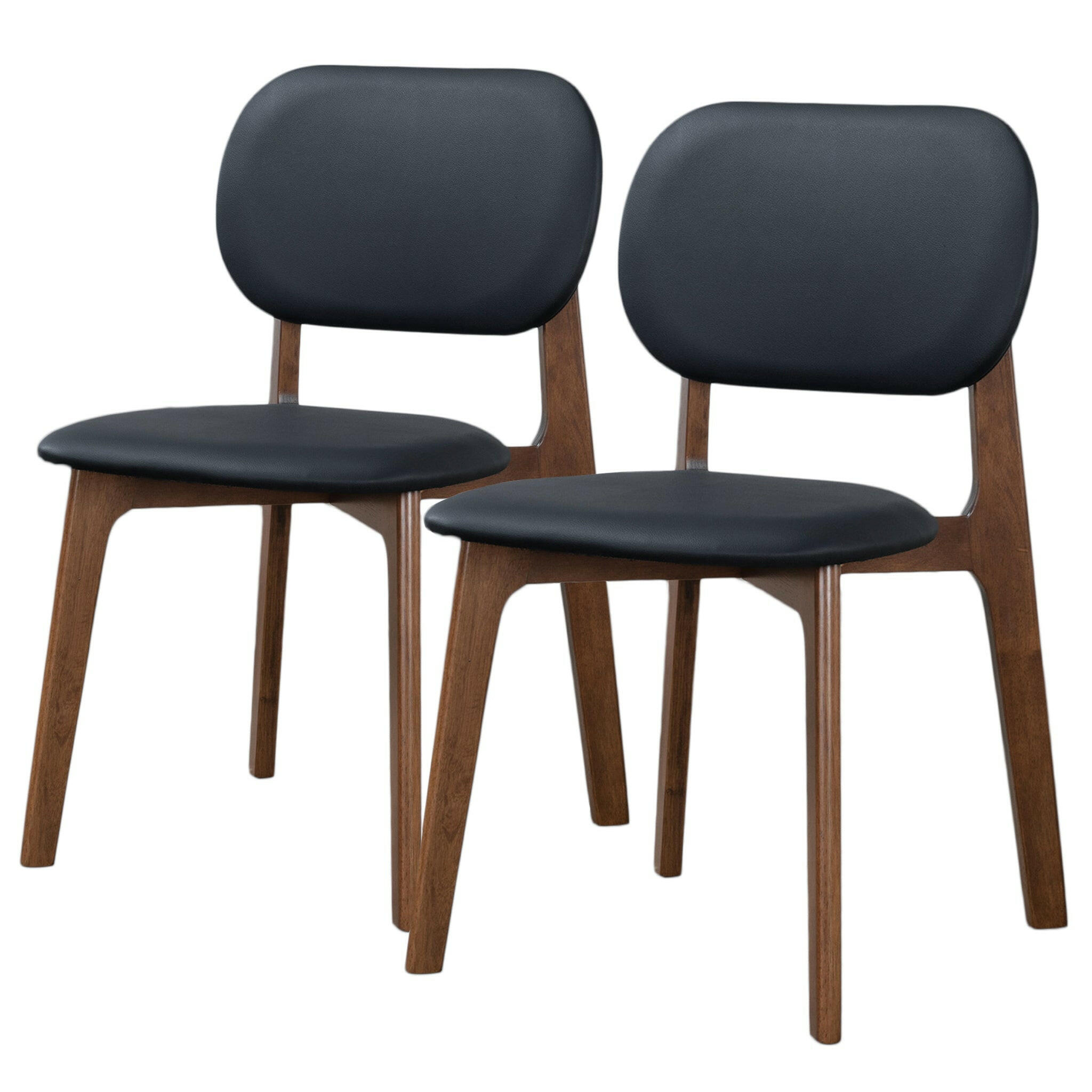 Kelsey Black Vegan Leather Dining Chair (Set Of 2).