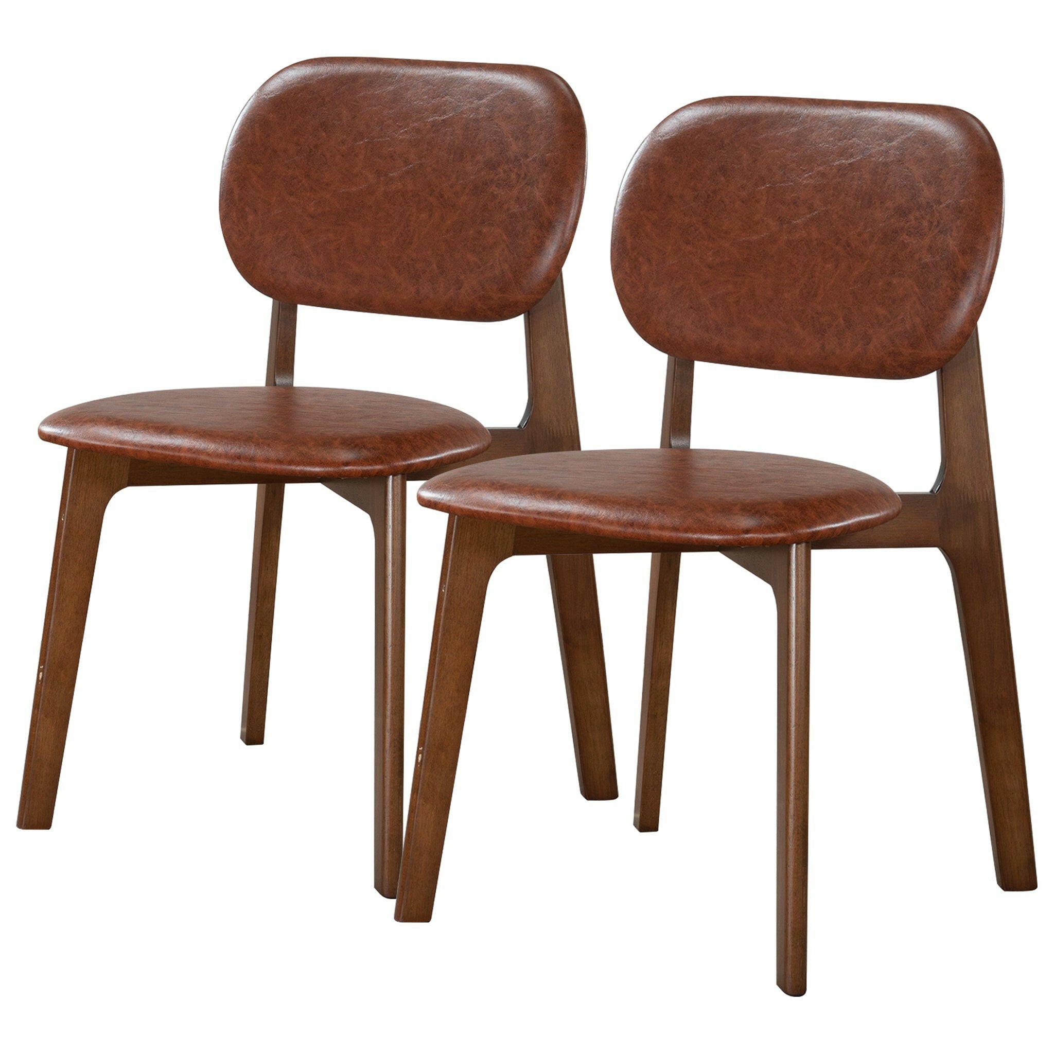 Kelsey Brown Vegan Leather Dining Chair (Set Of 2).