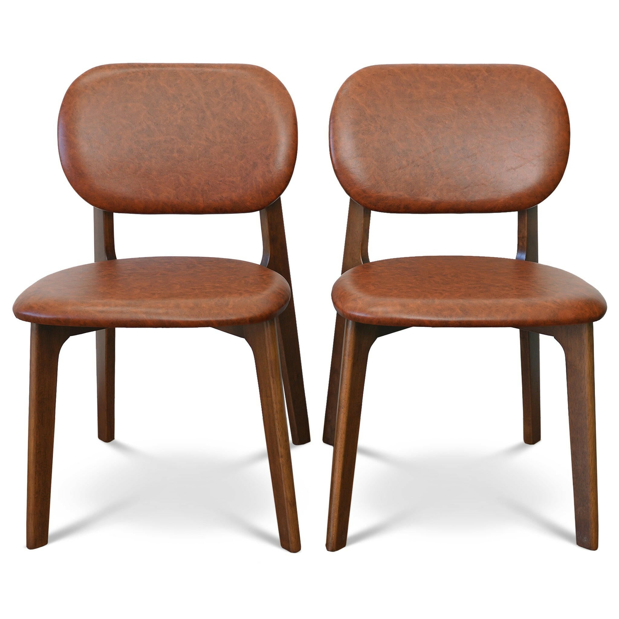 Kelsey Brown Vegan Leather Dining Chair (Set Of 2).