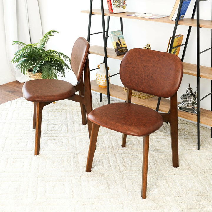 Kelsey Brown Vegan Leather Dining Chair (Set Of 2).