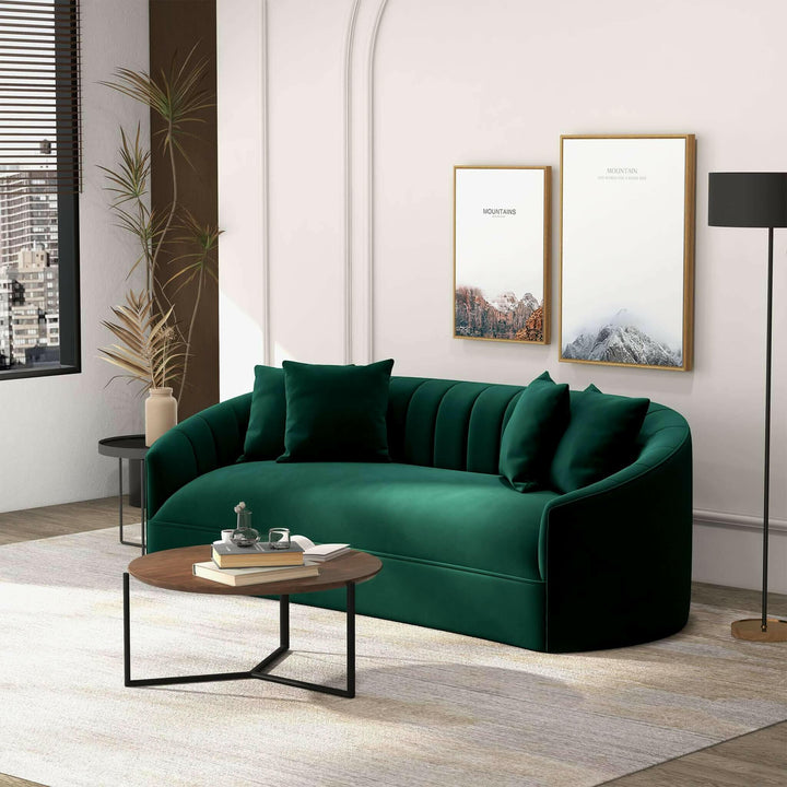 Kante Green Velvet Sofa.