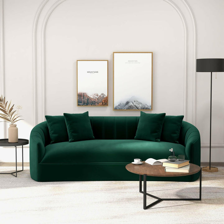 Kante Green Velvet Sofa.