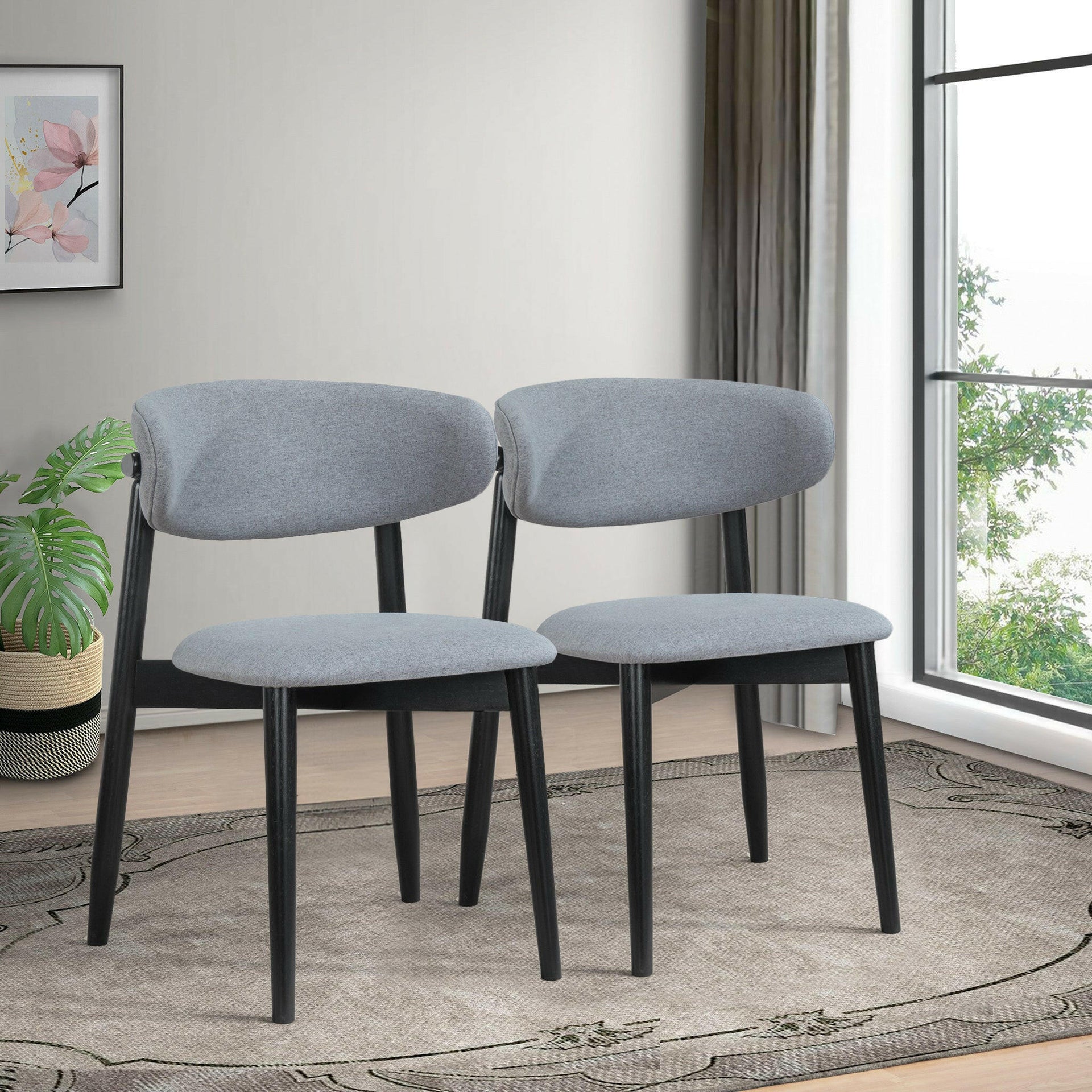 Korbin Grey Fabric Dining Chair (Set of 2).