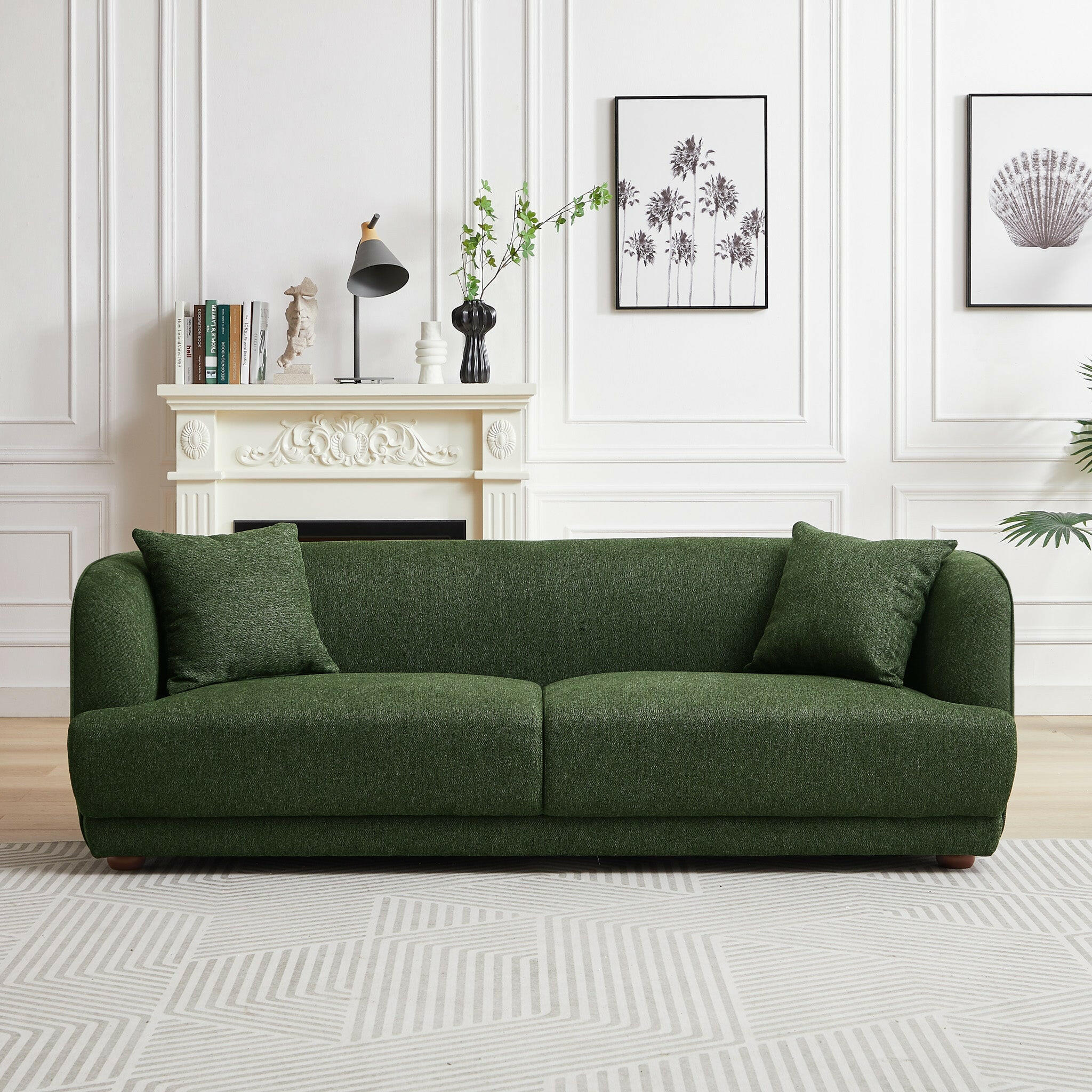 Larisa Mid Century Modern Linen Sofa.