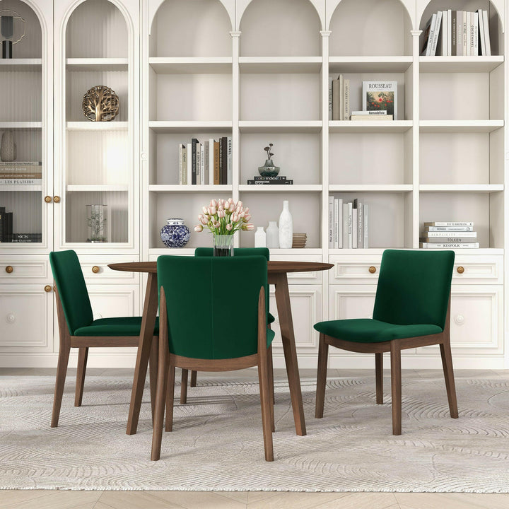 Laura Green Velvet Solid Wood Dining Chair (Set Of 2).