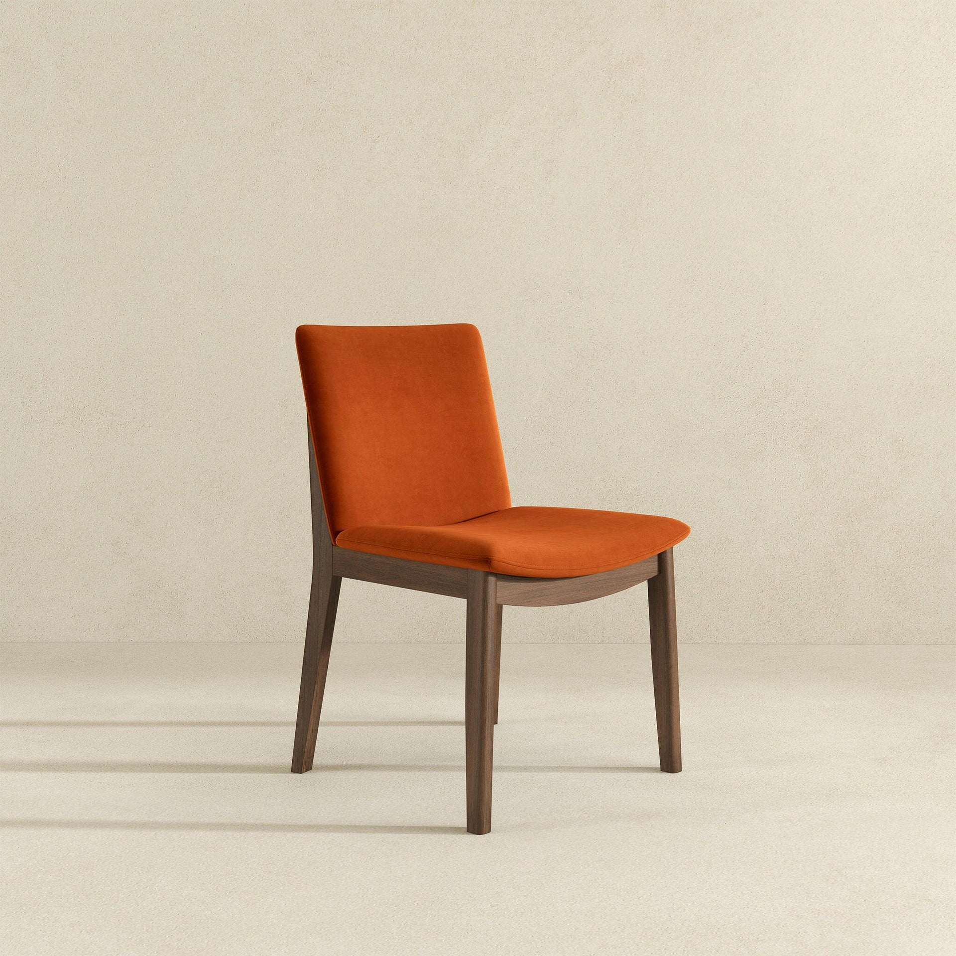 Laura Burnt Orange Velvet Solid Wood Dining Chair (Set Of 2).