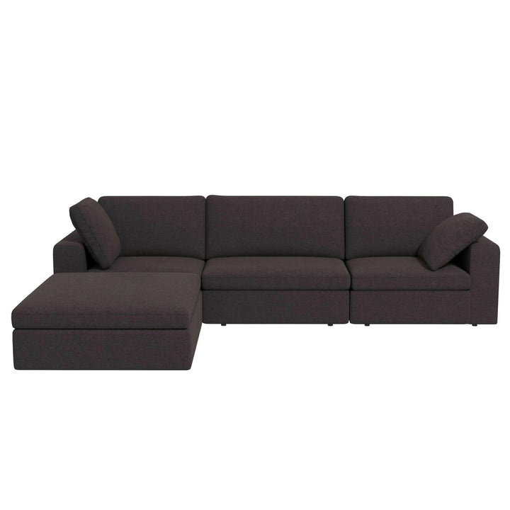 Cecilia Modular Corner Sectional Modern Fabric Sofa Dark Gray.