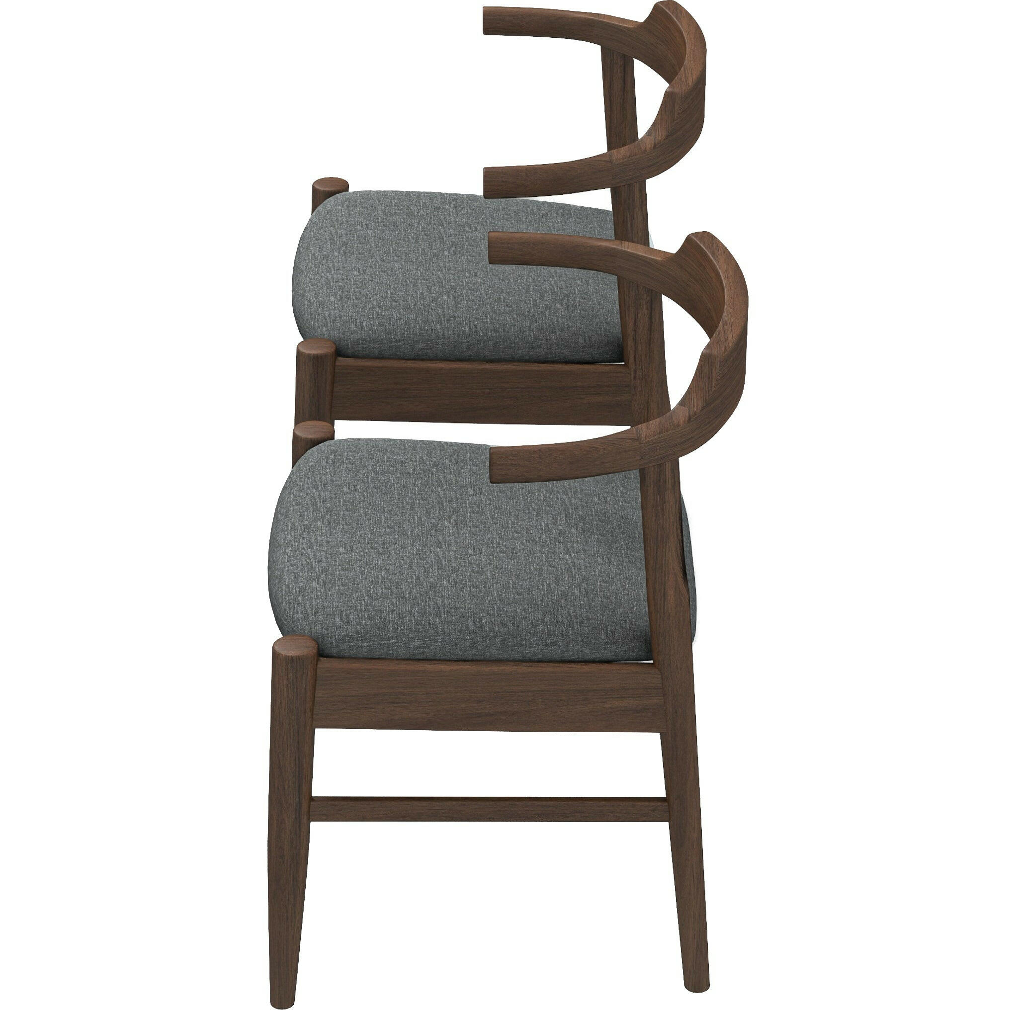 Leon Mid-Century Modern Grey Fabric Dining Chair (Set of 2).