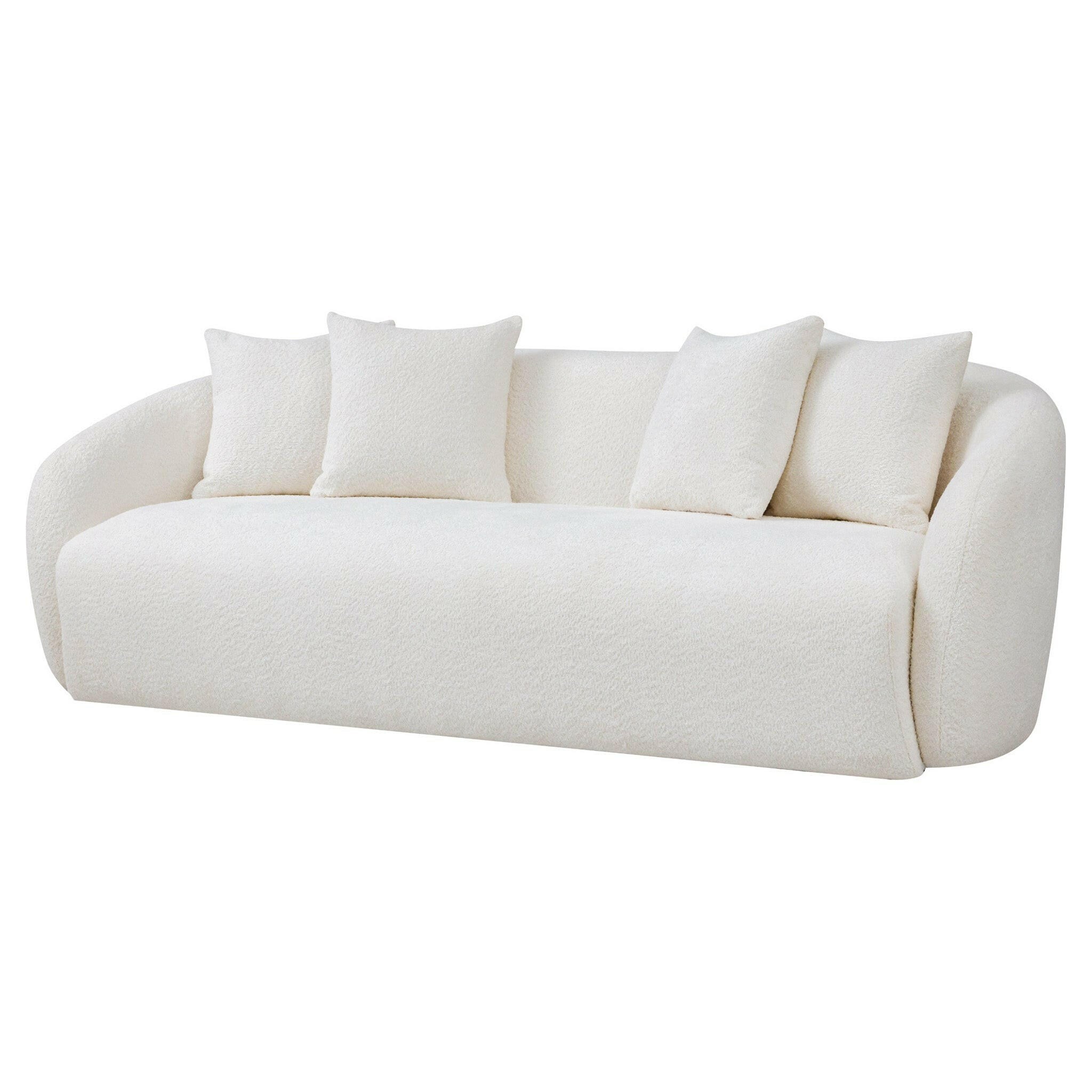 Linden Ivory Boucle Sofa.