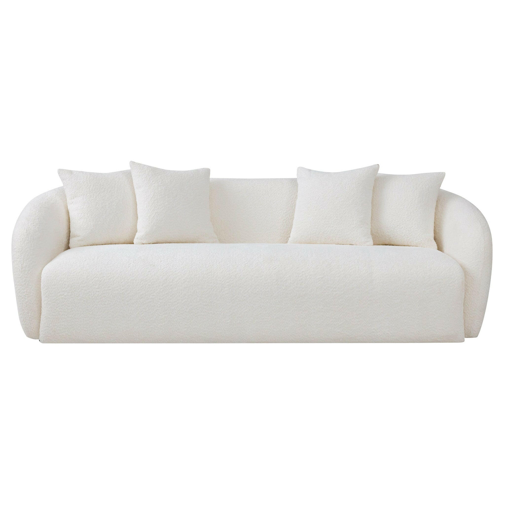 Linden Ivory Boucle Sofa.