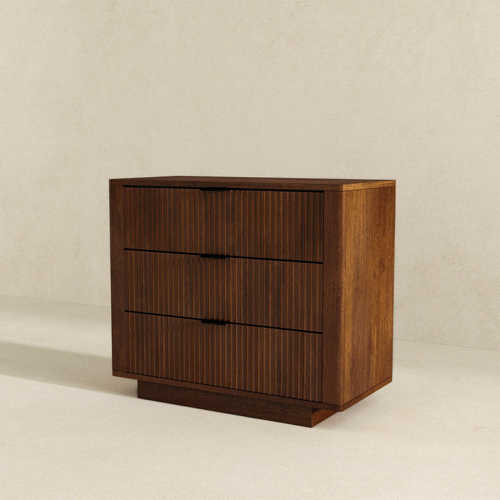 Lola Walnut Nightstand 3-Drawer.