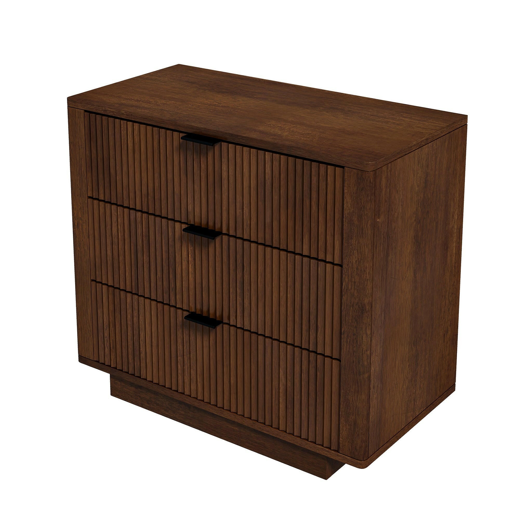 Lola Walnut Nightstand 3-Drawer.