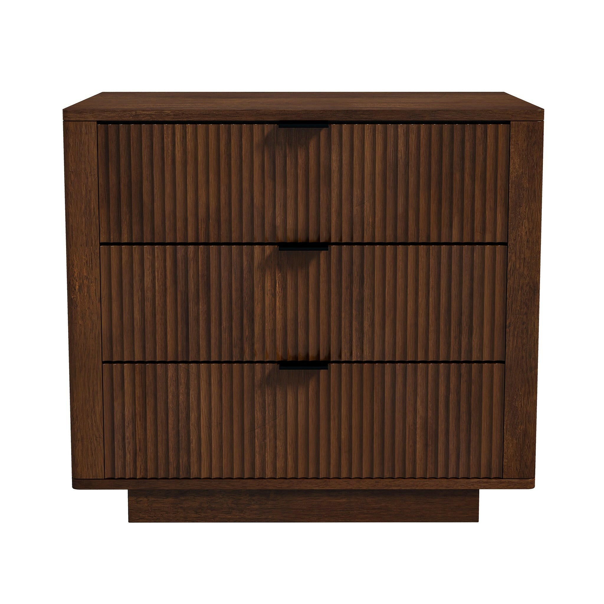 Lola Walnut Nightstand 3-Drawer.